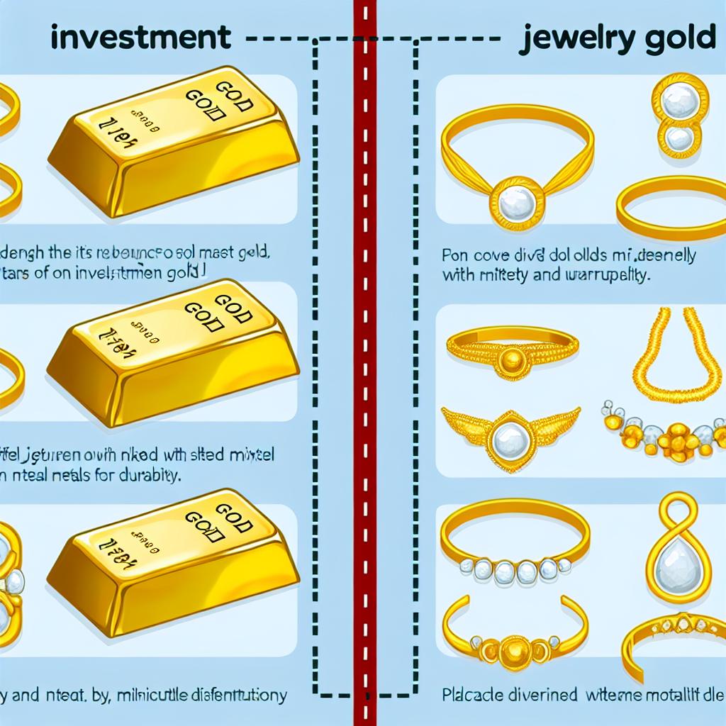 Vad är skillnaden mellan investeringsguld och smyckesguld?