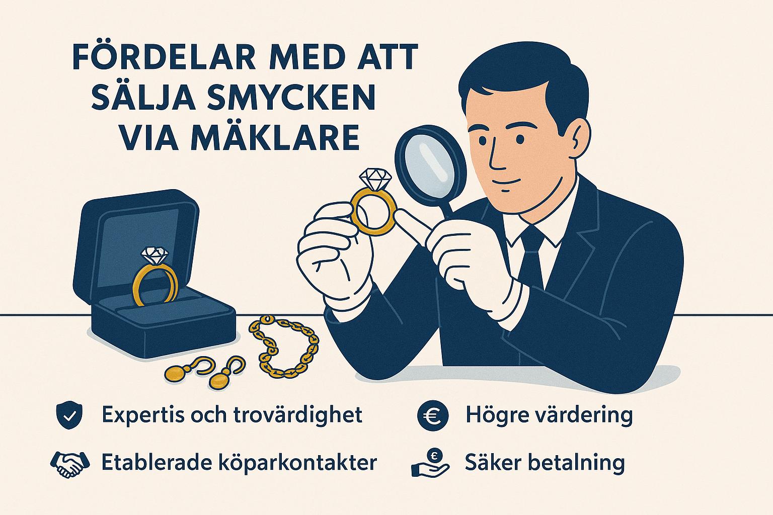 Vad är fördelarna med att sälja smycken via mäklare?