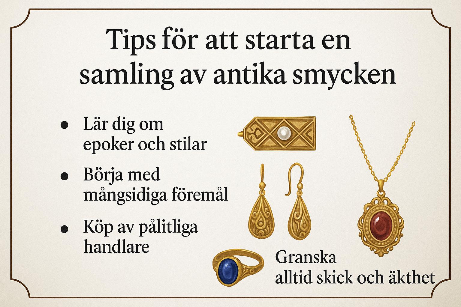 Tips för att starta en samling av antika smycken